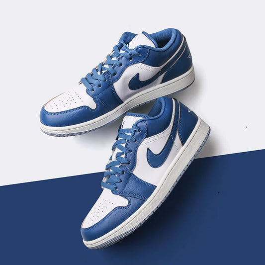 NIKE Air Jordan 1 Low AJ1 Blue and White Men's Low-top Retro Basketball Shoes Casual Sneakers FN5214-141