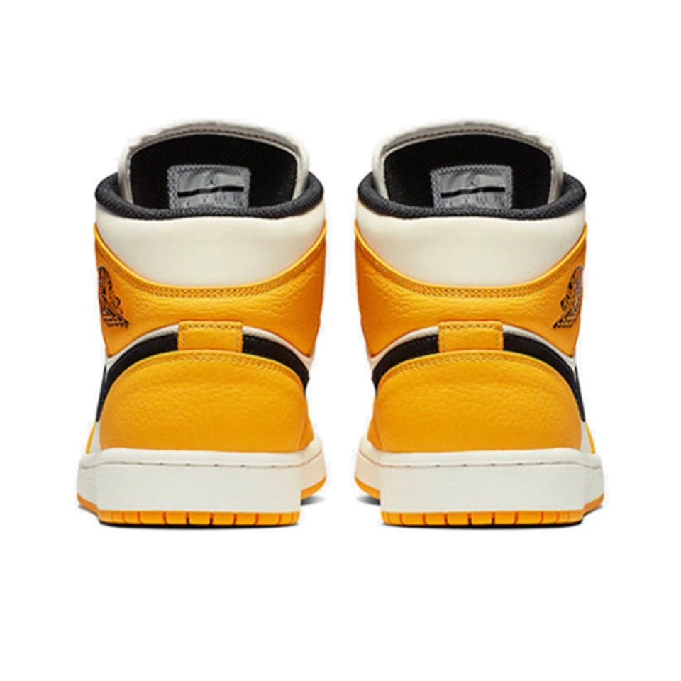 Original Air Jordan 1 Mid 'Lakers'  Yellow and Purple For Men Retro Classic Basketball Sneakers Shoes 852542-700