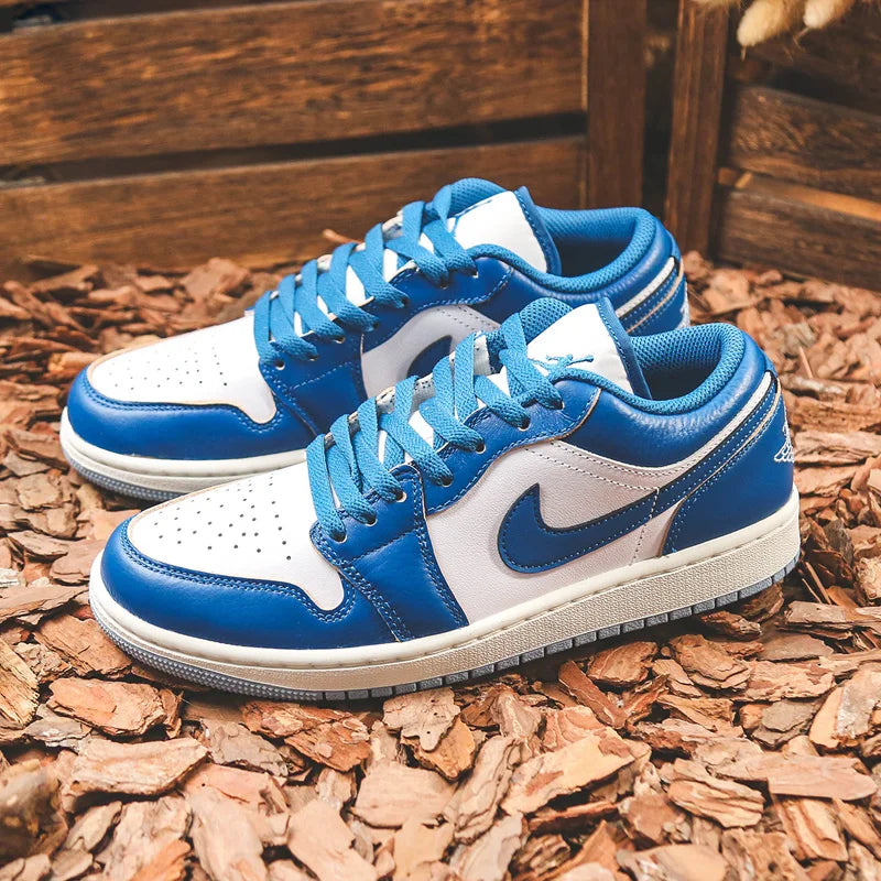 NIKE Air Jordan 1 Low AJ1 Blue and White Men's Low-top Retro Basketball Shoes Casual Sneakers FN5214-141